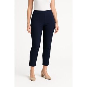 89th Madison Pants Womens Size 16 Navy Side Button Cuff Modern Stretch Classic